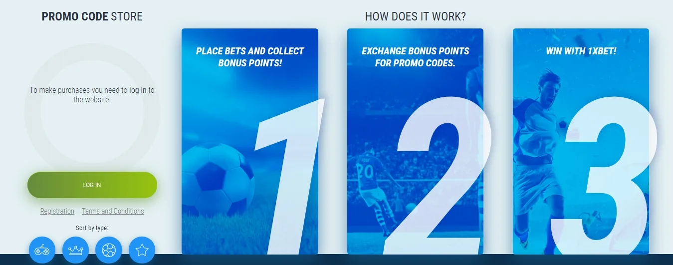 1xBet promocode shop