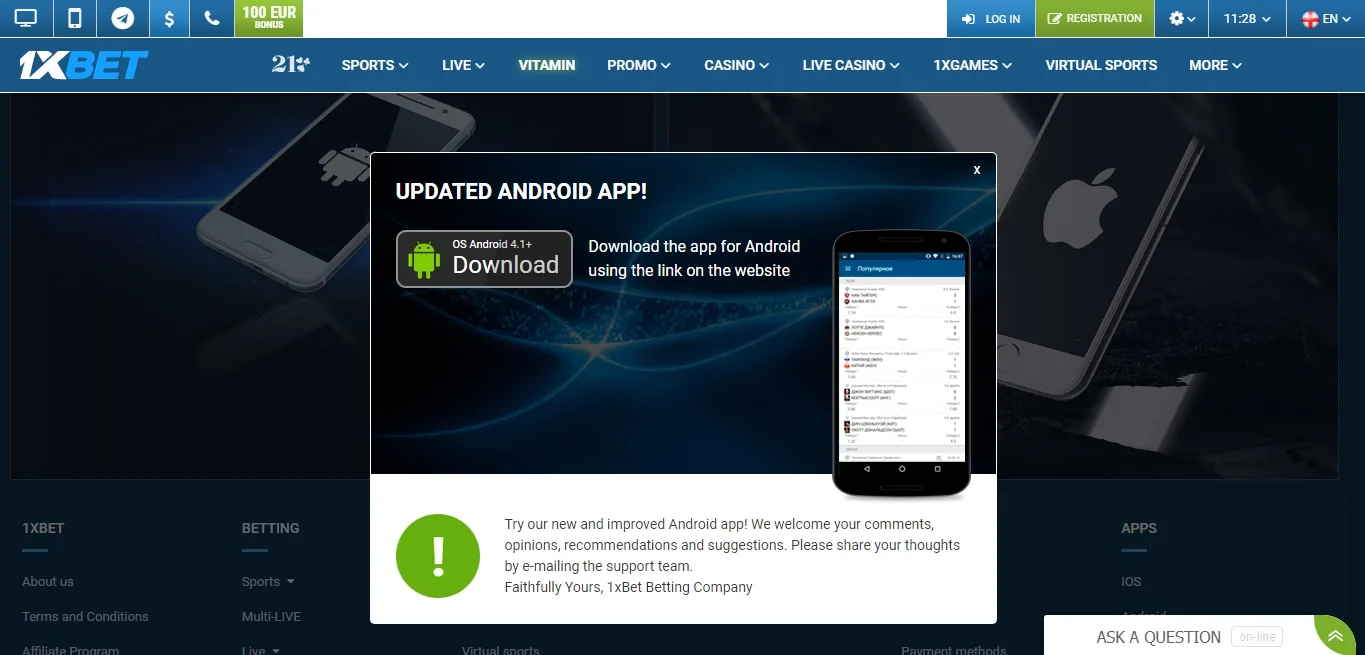 1xBet apk